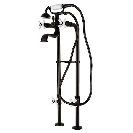 Kingston Brass Freestanding Clawfoot Tub Faucet Package with Supply Line, Oil Rubbed Bronze CCK226PXK5